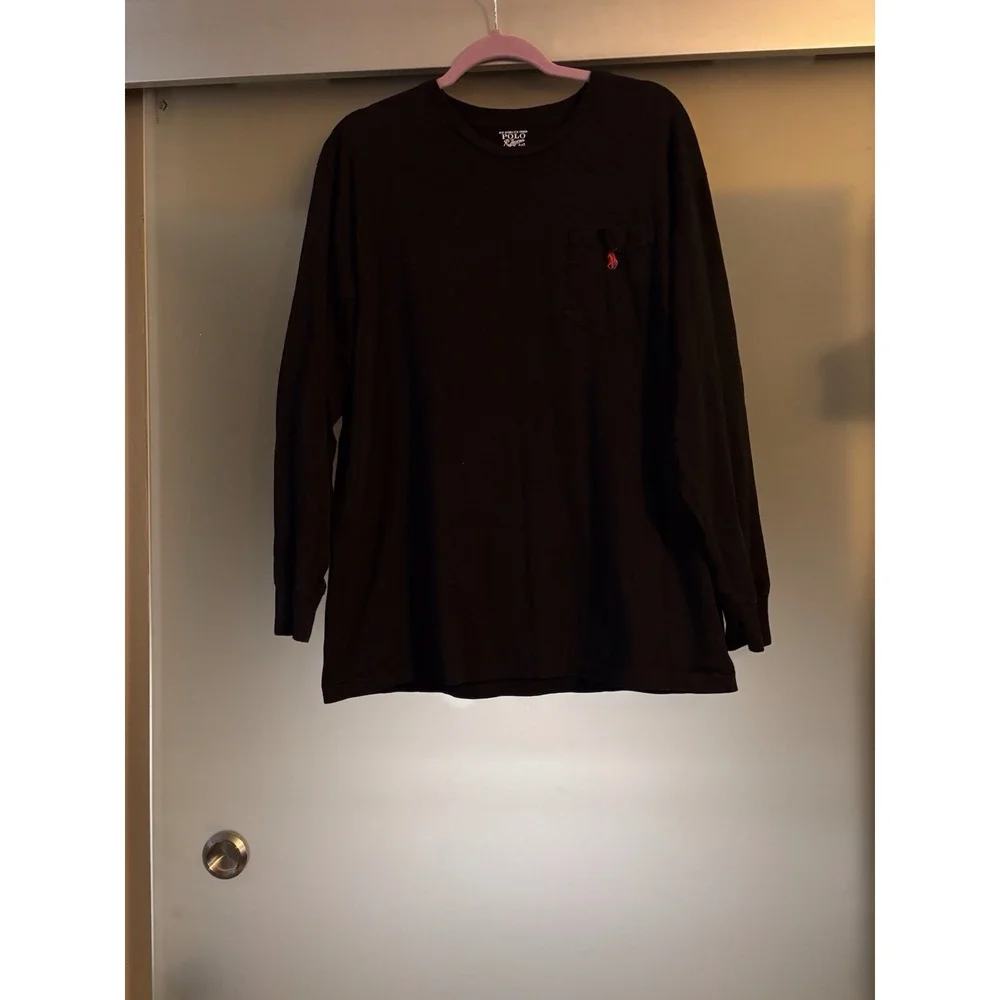 Polo Ralph Lauren Mens Size L Black 100% Cotton Casual Pullover Sweater‎